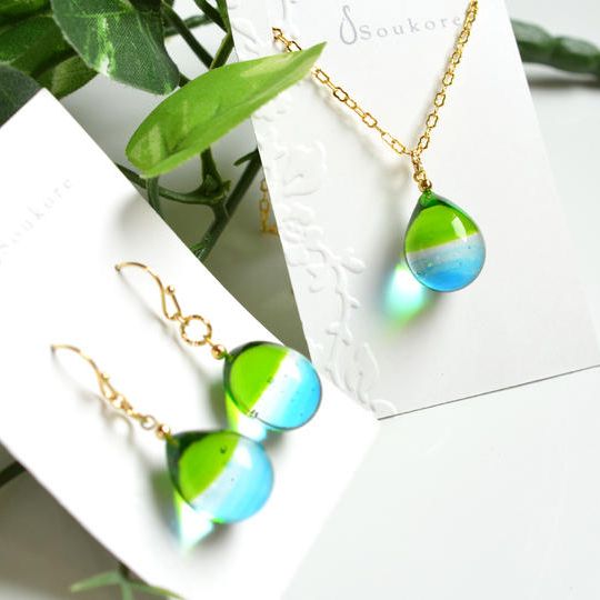 Blue sky＆Rape blossoms Colorネックレス・ピアスorイヤリングセット