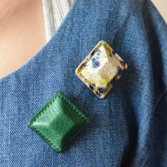 【レザーブローチ】Airas Square ~brooch~