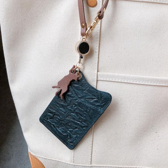 リール 付きパスケース【ブルーグリーン】 ＋ < 保護ネコ寄付クーポン ¥400付き >