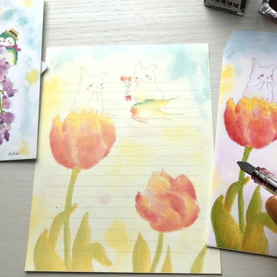 花言葉とものがたりのポストカード５枚セットとお礼状