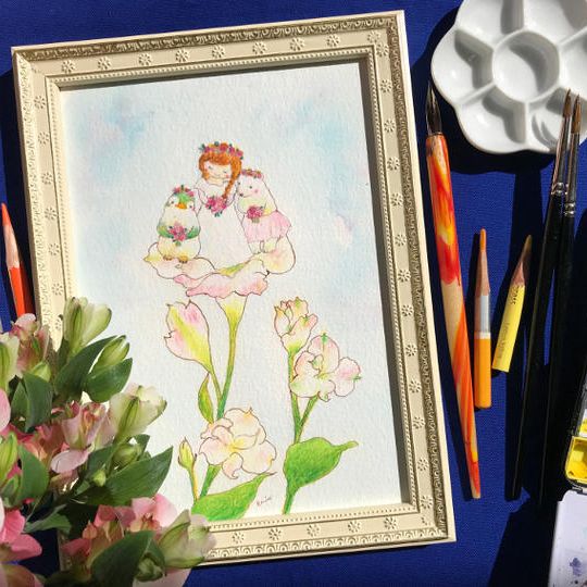 花言葉とものがたりの原画（A5サイズ）
