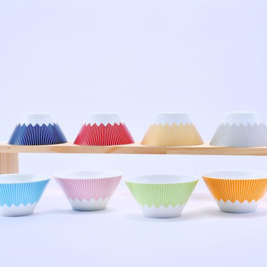 富士山モチーフ　マルチボール　パステルカラー４色セット（プチ皿４個付き）