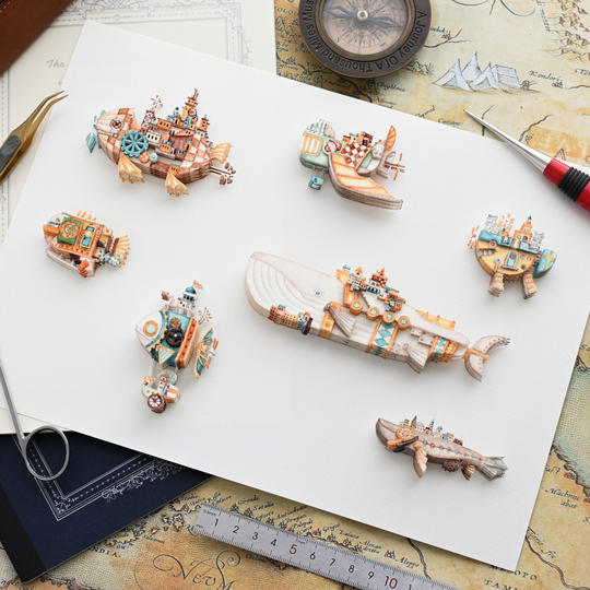 【NEW！】図鑑に出てくる３次元ボックス「空想建物-空飛ぶ魚-」