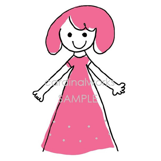 ビーズ刺繡ポストカード（Girl）