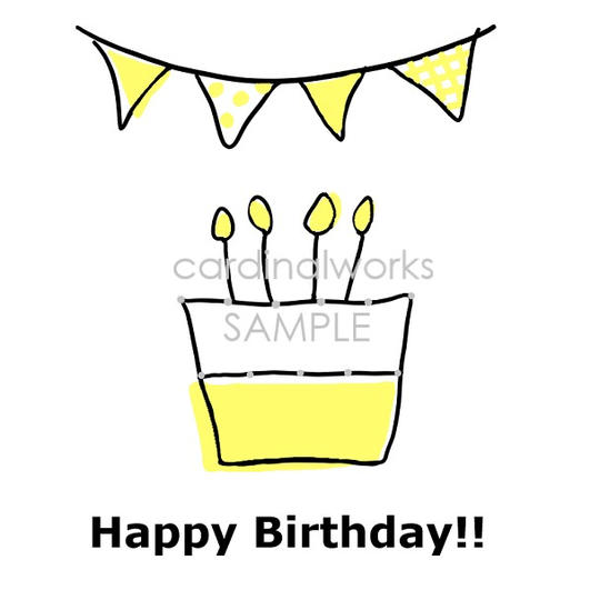 ビーズ刺繡ポストカード（Birthday）