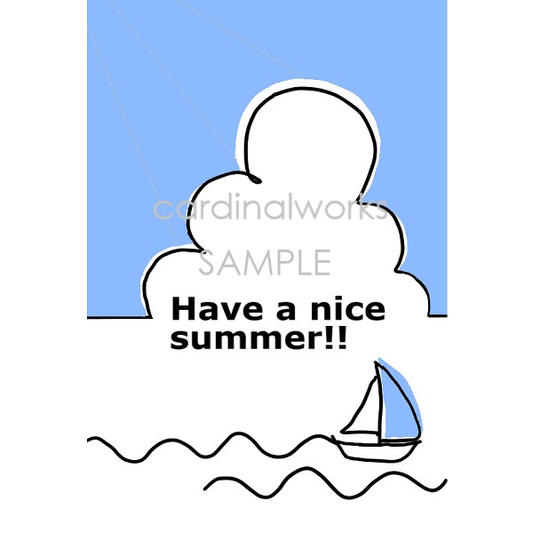 ビーズ刺繡ポストカード（Summer）