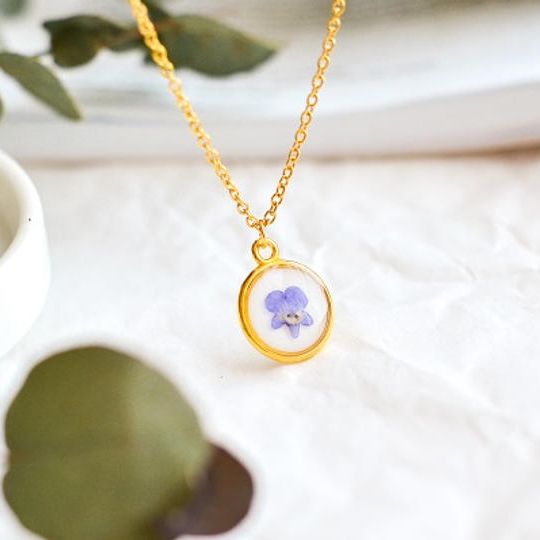 Lavender golden brass necklace【ゴールド】
