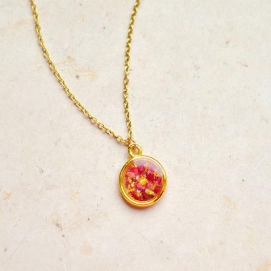 Rose golden brass necklace