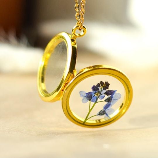 5個限定!Forget me not locket necklace