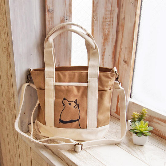 柴犬2wayショルダー/トート帆布バッグ(小)