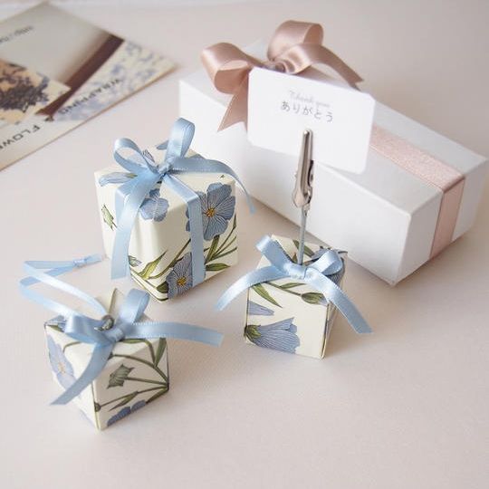 【選べる】メッセージカード付メモクリップスタンド ＋ 小さなレジュメボックス＋ポストカード