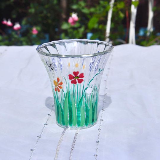 【定番作品がCreema特別記念価格】熱くない！結露しない！耐熱二重グラス。“ドイツの草花”シリーズ