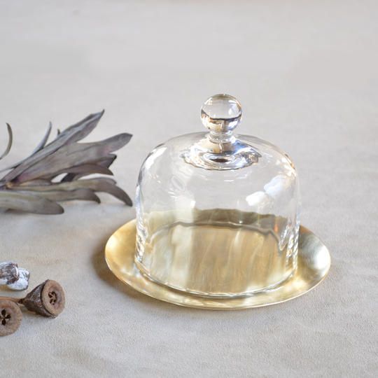 真鍮トレーとガラスドームのセット　【ご好評につき追加】