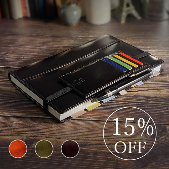 【超早割15%オフ】YOSHINA「A5本革ノートカバー本体 + カード入れ」各1個