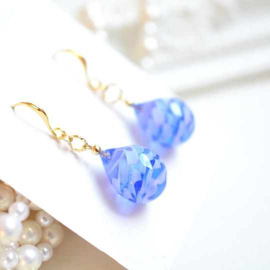 【一点物】ピンク×パープル＊レース模様ピアス・イヤリング 14