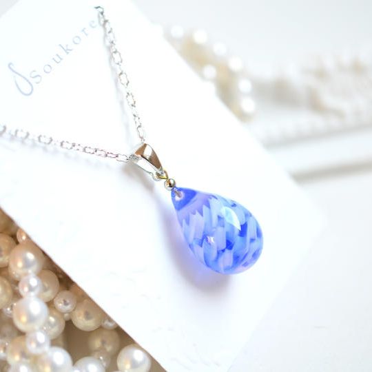 【一点物】ピンク×パープル＊レース模様ネックレス（シルバーカラー） 15