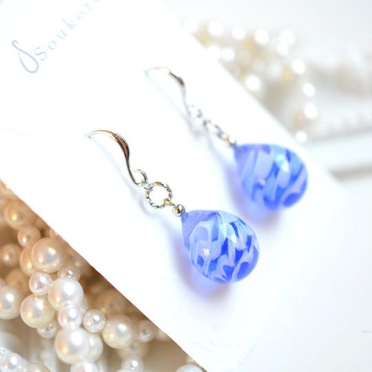 【一点物】ピンク×パープル＊レース模様ピアス・イヤリング（シルバーカラー） 16