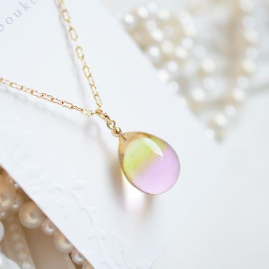 イエロー×ピンク＊ネックレス