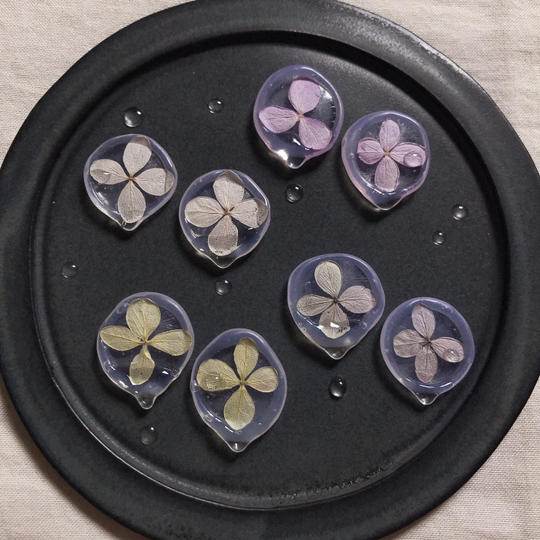 【新商品】紫陽花のシーリングスタンプピアス（イヤリング）