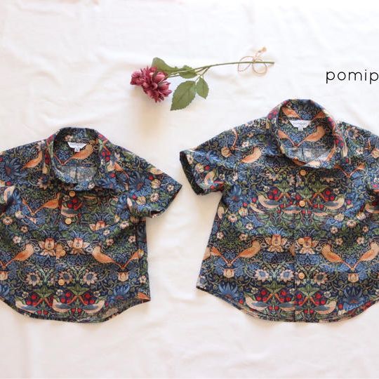 《creema 限定　クーポン付》いちご泥棒使用　総柄シャツ