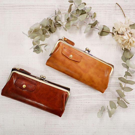 【ブラウン】がま口長財布