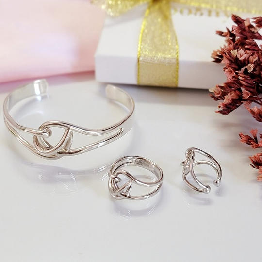 縁結びお守り3点セット＜リング、イヤーカフ、バングル＞