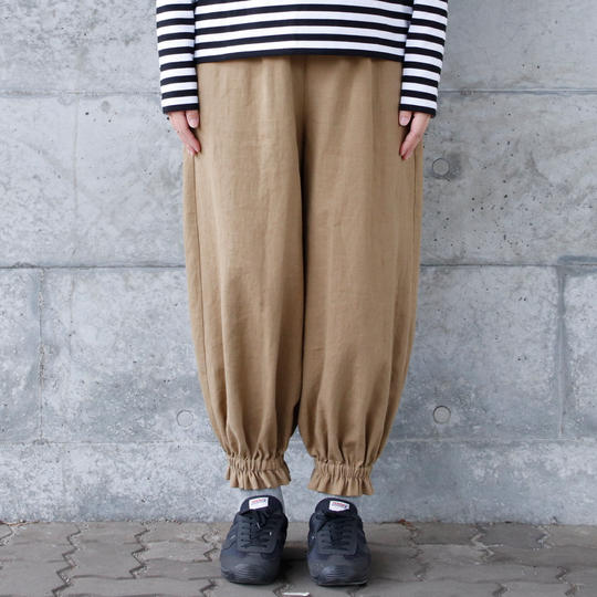 コットンリネンギャザーパンツ BEIGE