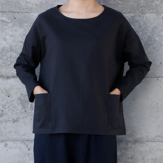 コットンリネンプルオーバーシャツ スミクロ