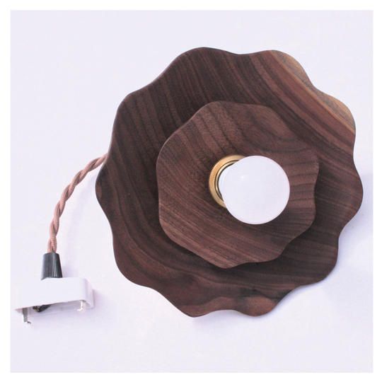 【一点モノ】無垢材の花びらペンダントライト『大小セット』ウォールナット