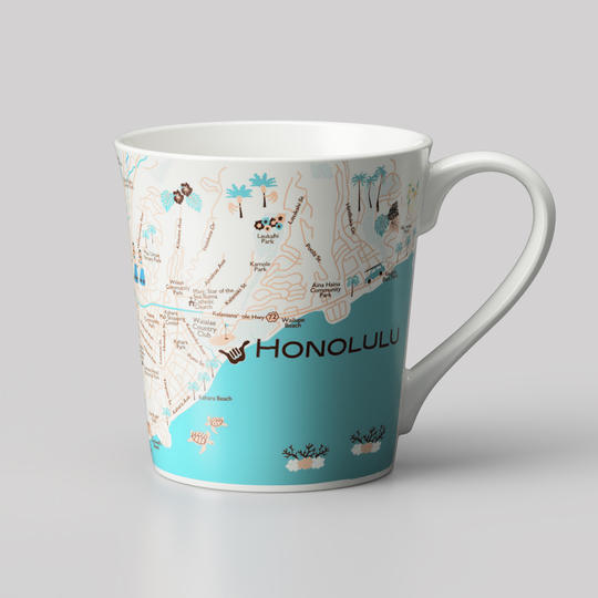 世界を旅するマグカップ　mapmug ホノルル (単品）