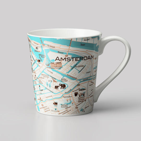 世界を旅するマグカップ　mapmugアムステルダム (単品）