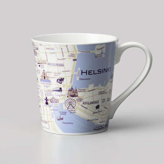 世界を旅するマグカップ　mapmug ヘルシンキ(単品）