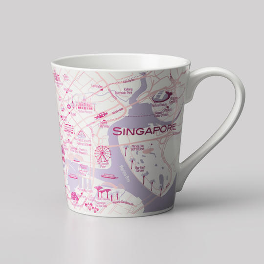世界を旅するマグカップ　mapmug シンガポール (単品）