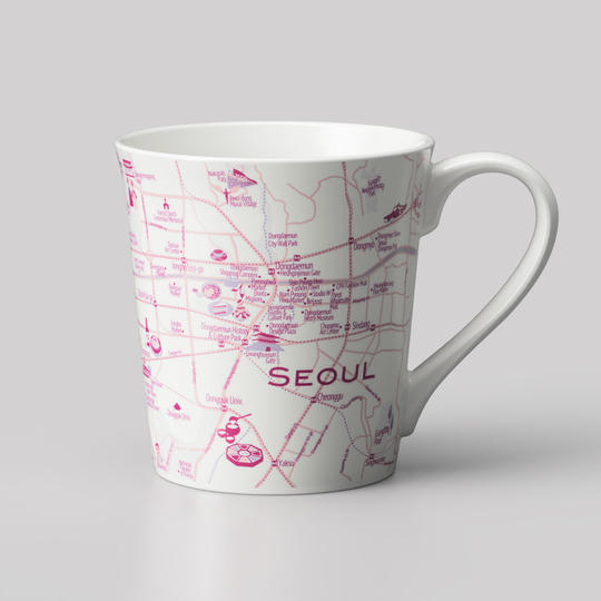 世界を旅するマグカップ　mapmug ソウル (単品）