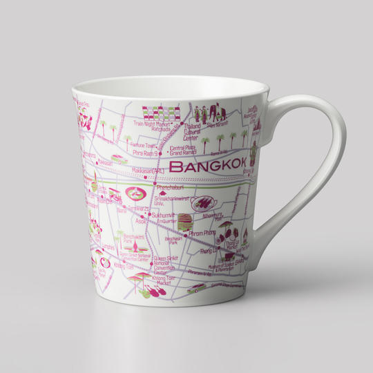 世界を旅するマグカップ　mapmug バンコク (単品）