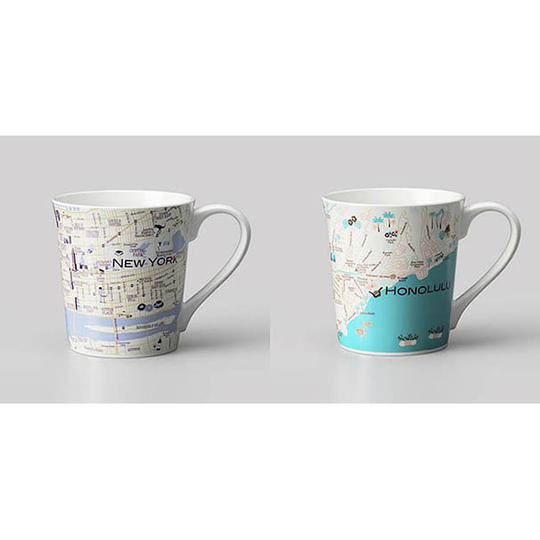 世界を旅するマグカップ　mapmug  ペア　（エコトートマップ特典付き）