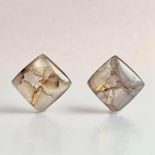 『sahara』アルコールインクアート スクエアタイプ ピアス・イヤリング