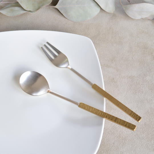 真鍮スプーン・フォークMサイズの２点セット　【ご好評につき追加】