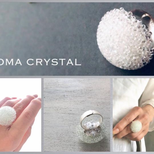 アロマクリスタルのドームリング（アロマ付）純銀リング