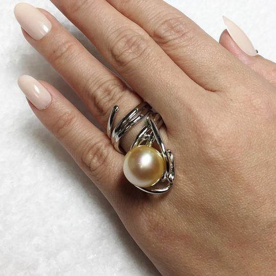 すっきり南洋バロックゴールドパールシルバーフリーサイズリングFPR11