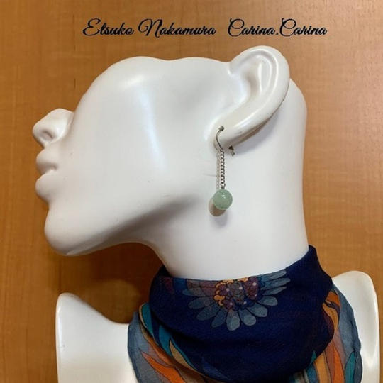 ひすい＆シルバーチェーンピアス