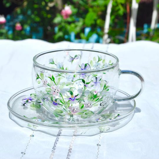 ☆彡「ご好評につき追加！」☆彡【Creemaが初出品】耐熱ティーカップ＆ソーサー（ミニブーケ）