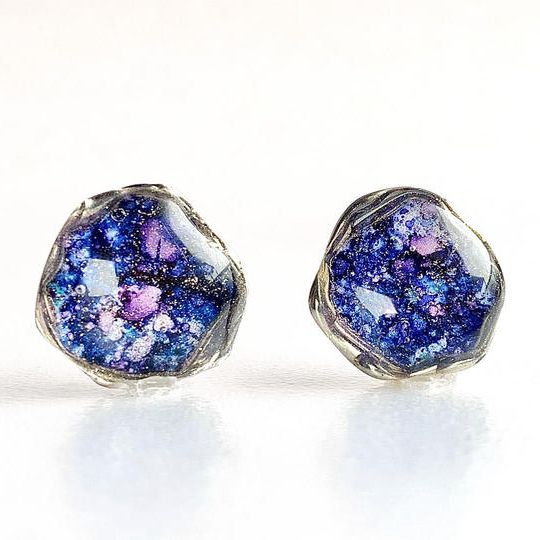 『GRAVITY』アルコールインクアート　アゲートタイプ　ピアス・イヤリング