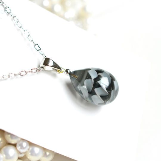 【一点物】ブラック＊レース模様ネックレス 52