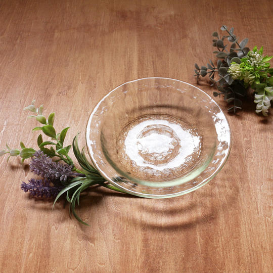 【単品】リサイクルガラスのボウル型プレート ライム(小)