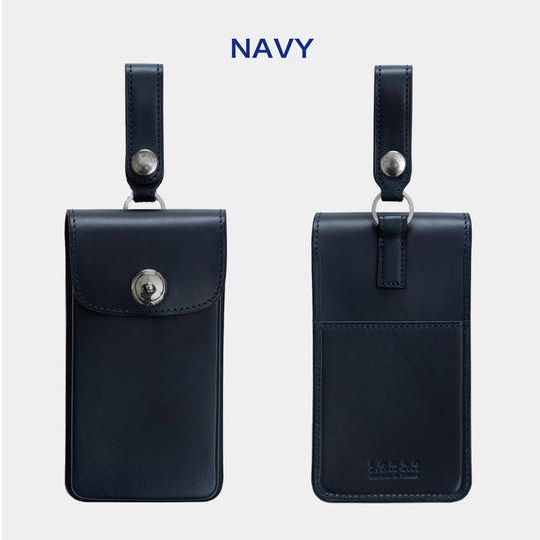 【超早割】6,000円OFF! レザーiPhone Case  Lサイズ  ネイビー