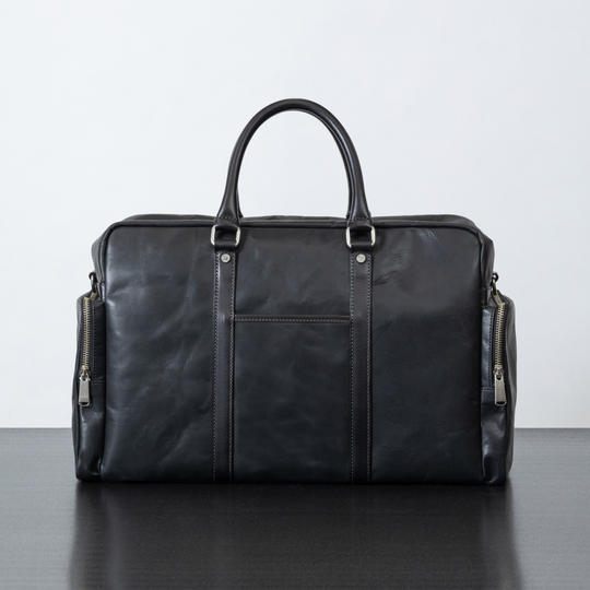 【超早割25%OFF】レザーボストンバッグ1本【ブラック】
