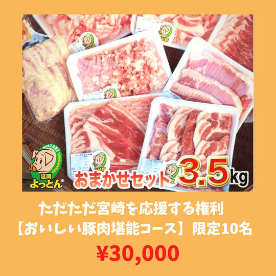 ただただ宮崎を応援する権利【おいしい豚肉堪能コース】限定10名