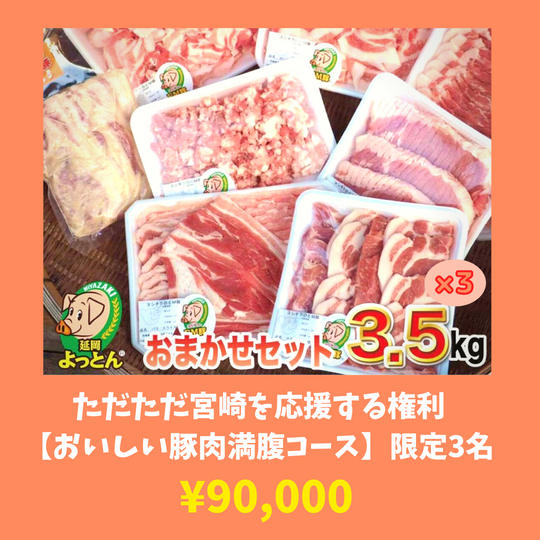 ただただ宮崎を応援する権利【おいしい豚肉満腹コース】限定3名