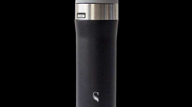 Swanz 磁器製 KOKORO フラスク 450ml ブラック 水筒 ボトル 8時間 保温